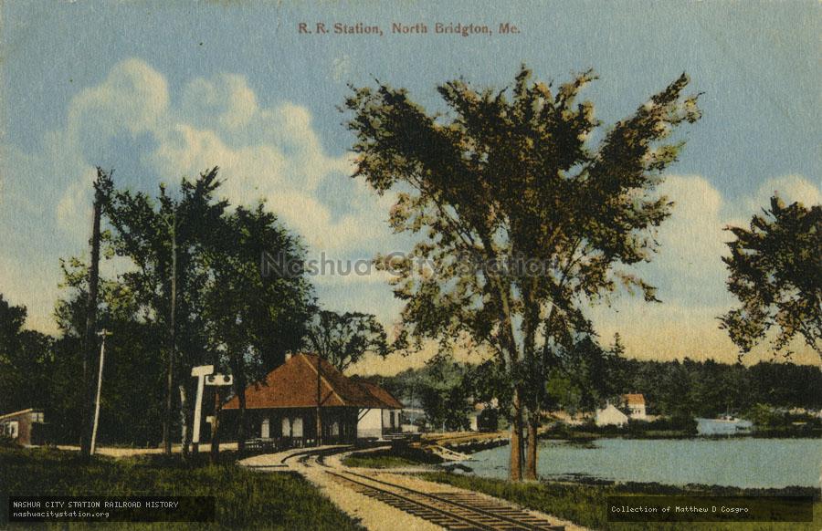 Postcard: Railroad Station, North Bridgton, Maine